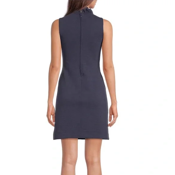 Lilly Pulitzer Tisbury Knit V-Neck Sleeveless Ruffle Detail Sheath Dress navy - Picture 3 of 9